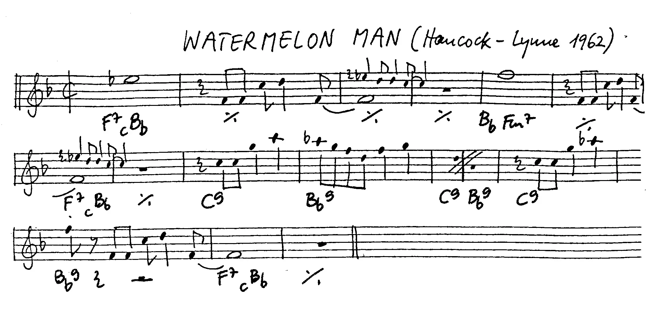 watermelon man free jazz leadsheet - Courtesy of the Jungle Jazz Band